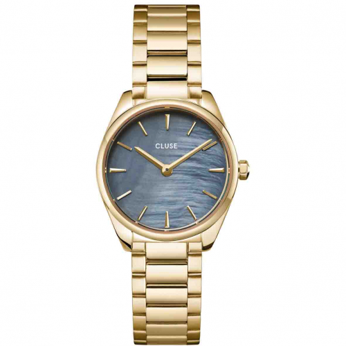 Cluse F�roce Mini Watch Steel, Blue Pearl, Gold Colour 
