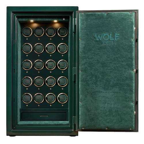 Coffre Montre et bijoux Wolf 1834 -ATLAS  20 Piece Winder Safe - Green