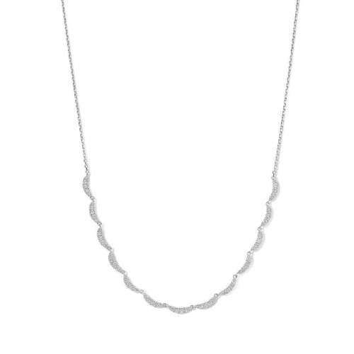 Collier Argent avec motifs de lune serti de zirconium - Naiomy
