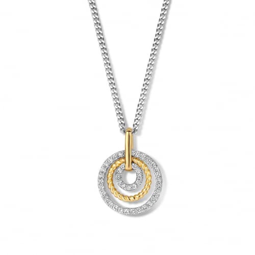 Collier Argent bicolore serti de Zirconium - Naiomy