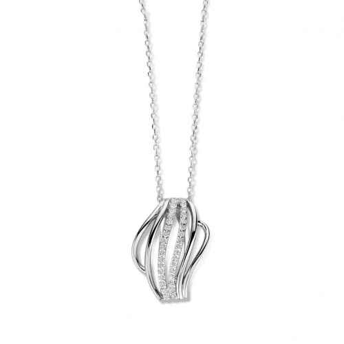 Collier Argent  et oxyde de zirconium - Naiomy 