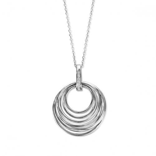 Collier Argent  et oxyde de zirconium sur la blire - Naiomy 