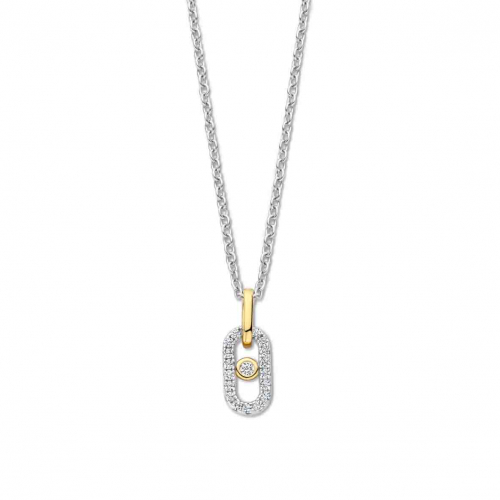 Collier argent et oxyde - plaqu� or - Naiomy