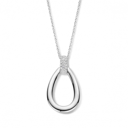 Collier Argent goutte - b�li�re sertie d'oxydes - Naiomy