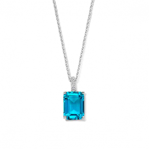 Collier Argent oxyde bleu - blire serti d'oxyde - Naiomy