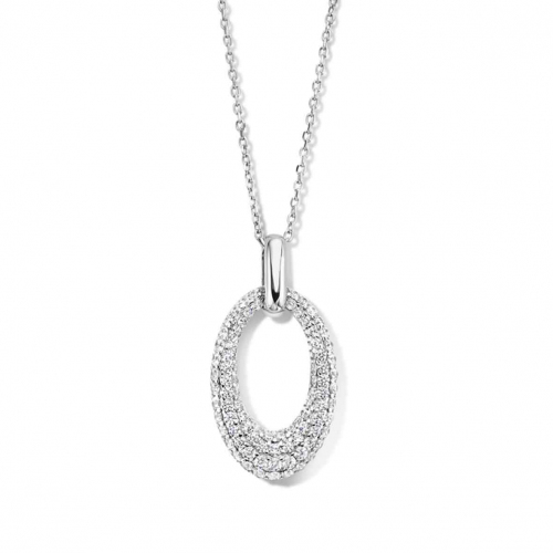 Collier Argent pavage Zirconium - Naiomy 