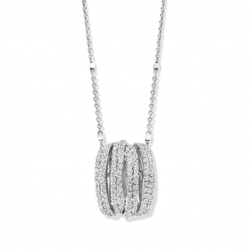 Collier Argent pavage Zirconium - Naiomy 