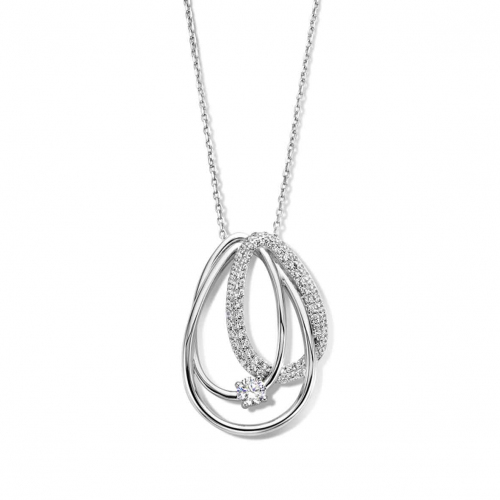 Collier Argent pavage Zirconium - Naiomy 