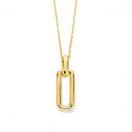 Collier Argent pendentif rectangle - Naiomy