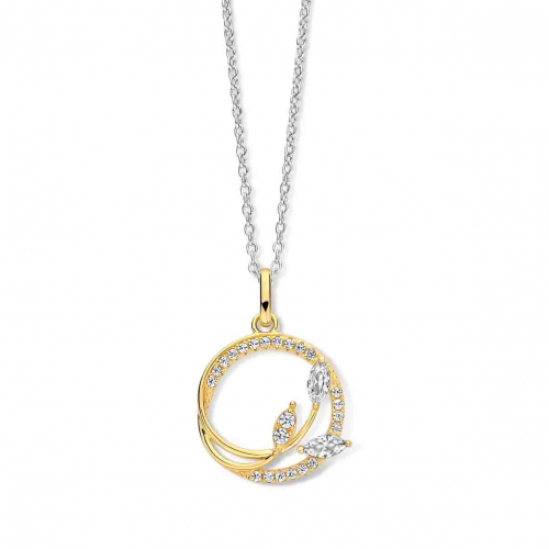 Collier Argent pendentif serti de zirconium - Naiomy