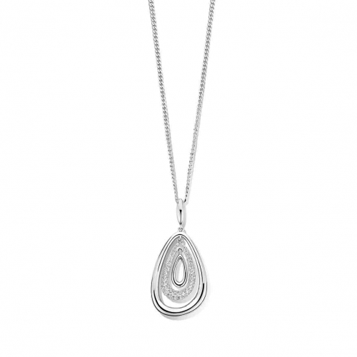 Collier Argent pendentif serti de zirconium - Naiomy