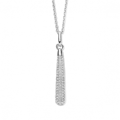 Collier Argent pendentif serti de zirconium - Naiomy