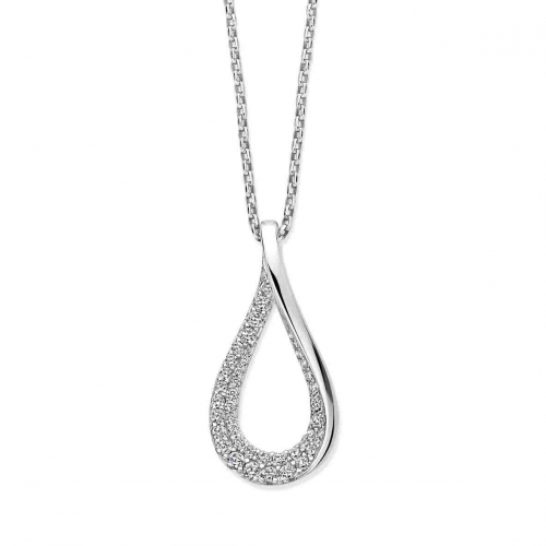 Collier Argent pendentif serti de zirconium - Naiomy