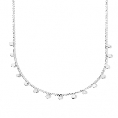 Collier Argent petites plaques rondes - Naiomy