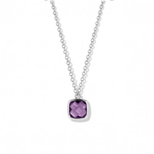 Collier Argent pierre violette - Naiomy