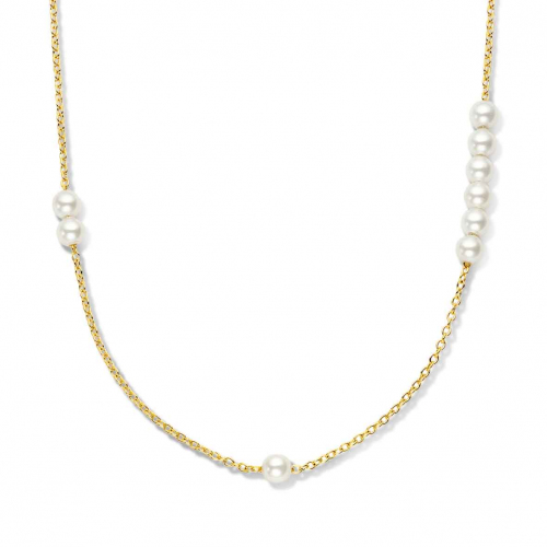 Collier Argent plaqu� or - 9 perles  - Naiomy