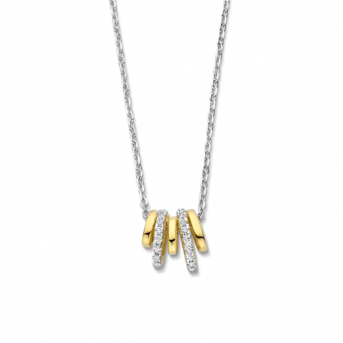  Collier argent plaqu� or  avec oxydes- Naiomy