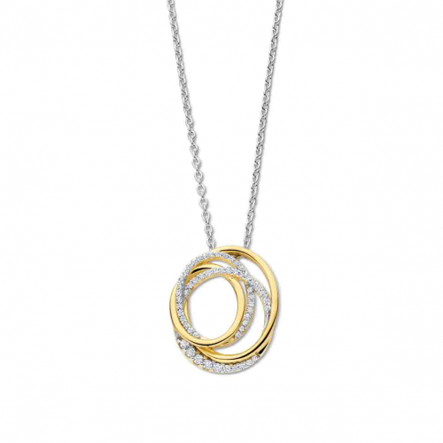 Collier argent plaqu� or avec oxydes- Naiomy