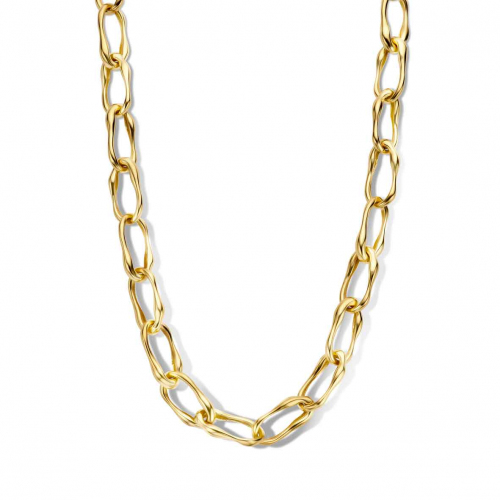 Collier Argent plaqu or jaune avec lien ovale - Naiomy