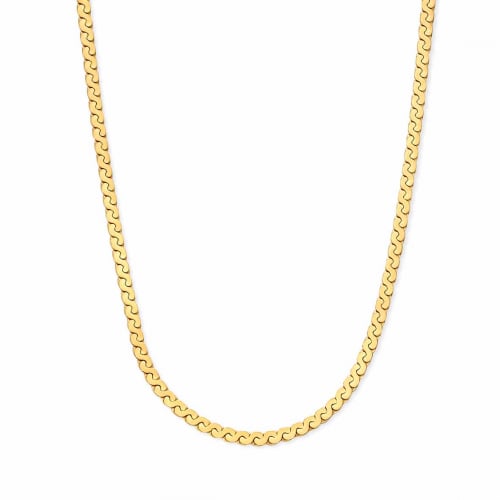 Collier argent plaqu-or jaune plat et brillant 40+5cm Naiomy