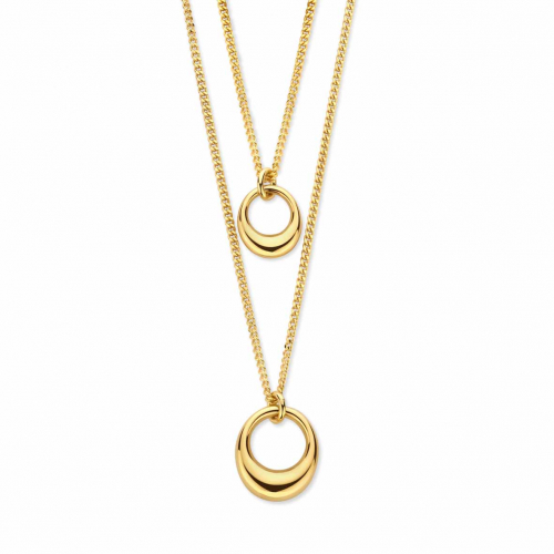 Collier argent - plaqu or - motif cercle -Naiomy