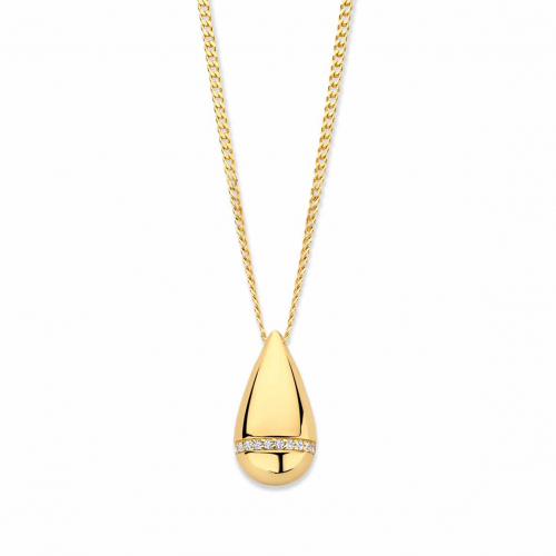 Collier argent - plaqu� or - pendentif goutte - Naiomy