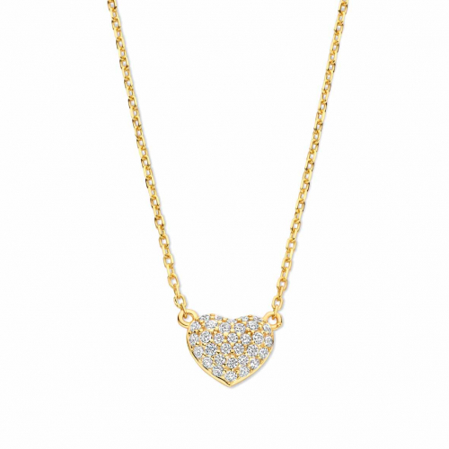 Collier argent - plaqu� or serti d'oxydes - Naiomy