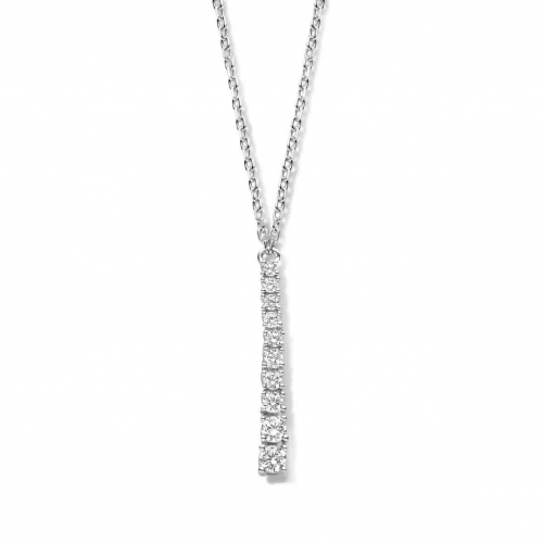 Collier Argent serti d'oxydes de zirconium - Naiomy