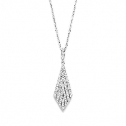 Collier Argent serti d'oxydes de zirconium - Naiomy