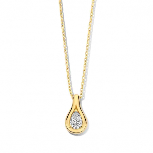 Collier Argent serti d'un zirconium - Naiomy