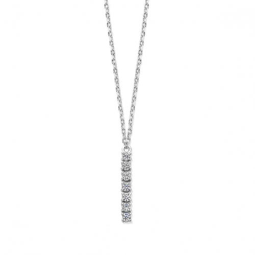 Collier Argent serti de zirconium - Naiomy