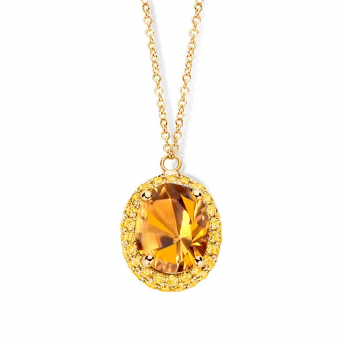 Collier citrine orange et saphir jaune- One More