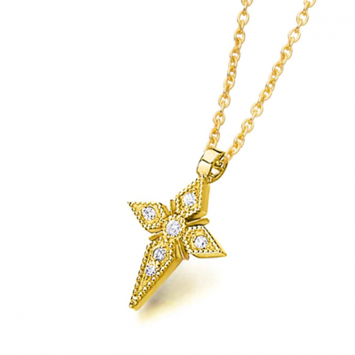 Collier Croix et Diamants 0.03 ct