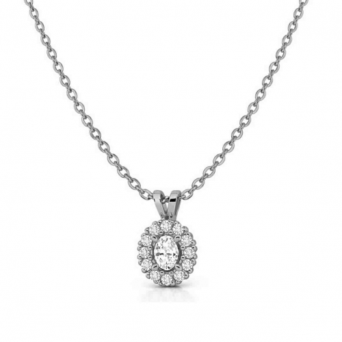 Collier diamant Ovale de Synth�se