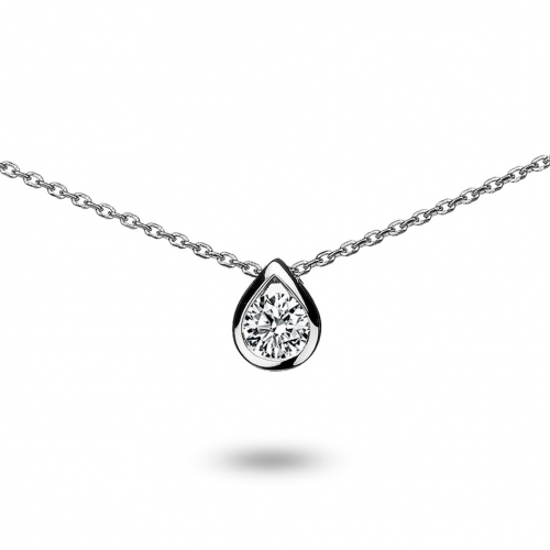 Collier diamant solitaire 0.10 ct