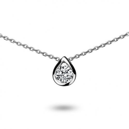 Collier diamant solitaire 0.15 ct