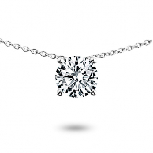 Collier diamant solitaire 0.50 ct serti griffes