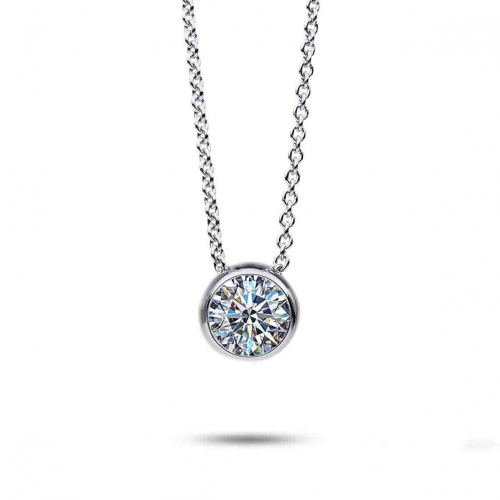 Collier Diamant Solitaire Serti Clos