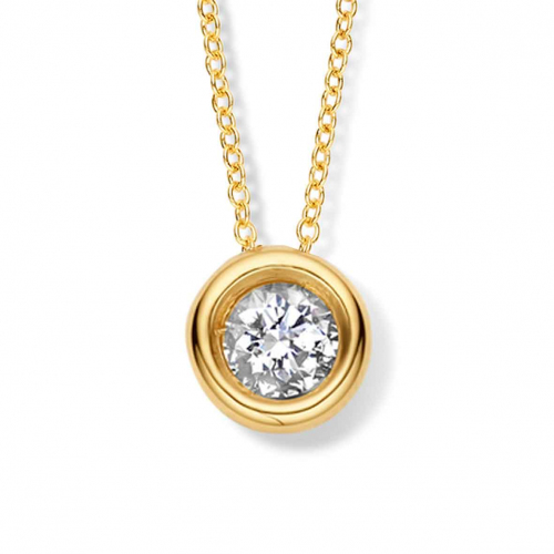 Collier Diamant Solitaire - Serti Clos