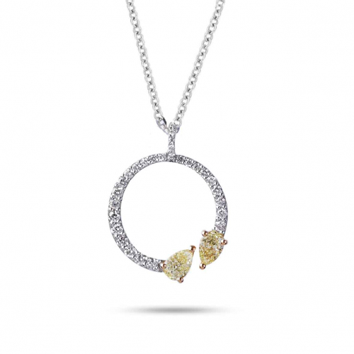 Collier Diamants blancs et jaunes