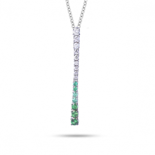 Collier Diamants - Emeraudes et Topaze