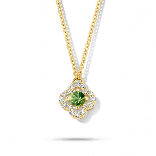 Collier diamants et saphir vert - One More