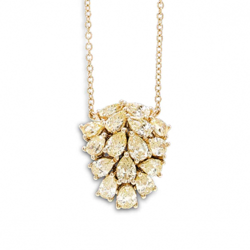 Collier Diamants Jaunes