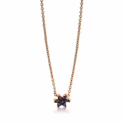 Collier Diamants Noir 0.05 ct
