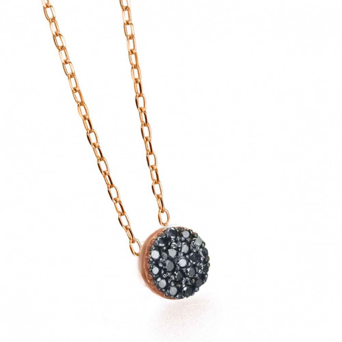 Collier Diamants Noir 0.10 ct