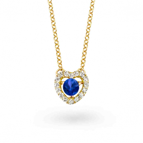 Collier diamants et saphir bleu - One More