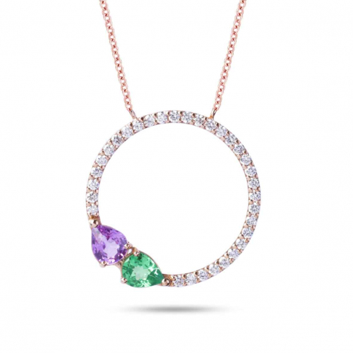 Collier Diamants Saphir et Topaze