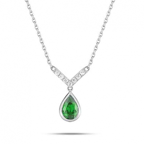 Collier emeraude et diamant