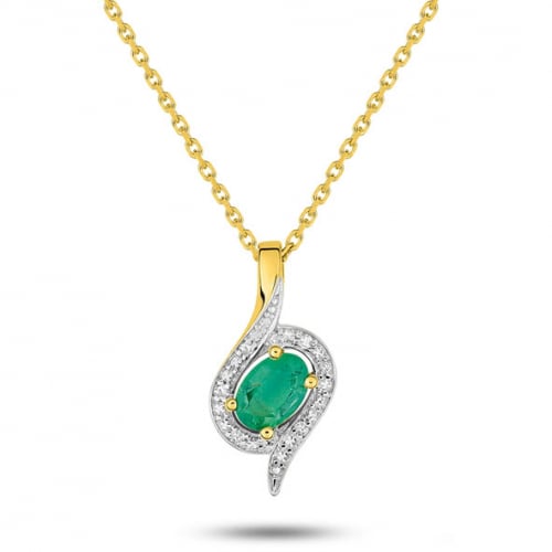 Collier Emeraude et diamants
