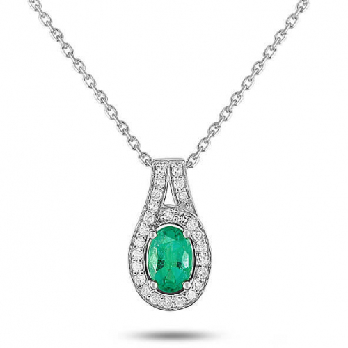 Collier Emeraude et diamants